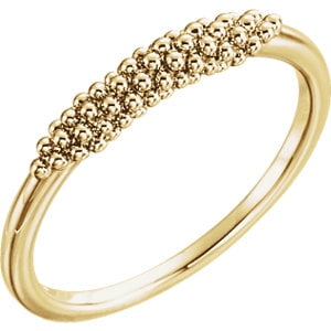 Jewels By Lux 14K Yellow Gold Beaded Ring Size 7