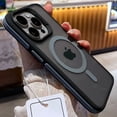 thumbnail image 1 of Luxury Matte Frosted Bicolor Magnetic Phone Case For iPhone 16 15 14 13 12 Pro Max Plus Translucent Wireless Charge Hard Cover grey For iPhone 16 Plus, 1 of 6