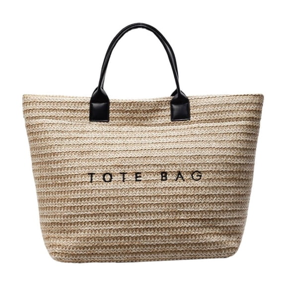 All-matching Handbag for Women Straw Top Handle Bag Large Capacity Commuting Bag Female Vacation Bag Stylish Beach Bag