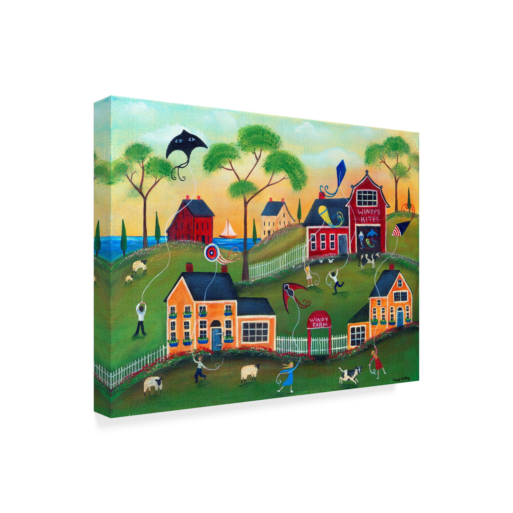 Trademark Fine Art 'Windys Kite Farm' Canvas Art by Cheryl Bartley