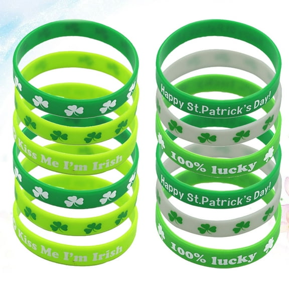 unbranded Silicone Bracelet for Decor Eyecatching Clover Design Wristbands Assorted Color One Size Fits Most