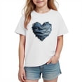 thumbnail image 2 of hengsof T-Shirt d'Été Imprimé Amour pour Enfants Manches Courtes Col Rond T-Shirt Graphique, 2 of 3