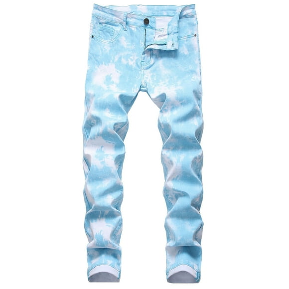 JHLZHS Mens Chino Pants Men's Fashion Oversized Ripped Slim Jeans Pants Trousers Men's Pants Jeans White Mens Jogger Pants Short Length
