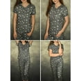 thumbnail image 4 of DAKIMOE Womens Pajama Sets Capri Sleepwear Short Sleeve Two-Piece Pjs V Neck Tops & Capri Pants with Pockets Casual Prints Lounge Sets for Women S-XL, Star-Gray, L, 4 of 6