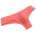 thumbnail image 3 of Botmois Men's Solid Spandex Comfy Pouch Soft Bikini Briefs Trunks Bulge Enhancing Underwear Panties Watermelon Red XL, 3 of 3