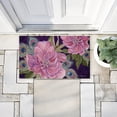 thumbnail image 3 of Midnight Garden Peacock Feathers Printed Outdoor Door Mat, design by Nicole Tamarin, 18"x30", 3 of 8