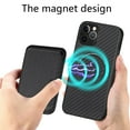 thumbnail image 3 of ELEHOLD for iPhone 13 Pro Max Magnetic Wallet Case with Detachable Back Card Holder Fiber Texture Design Full Body Protective Slim Shockproof Case, black, 3 of 8