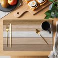 thumbnail image 2 of Placemats Set of 6, Brown Wood Grain Woven Placemat, Linen Place Mats for Kitchen/Dining Tables, Country Retro Wooden Plank Farmhouse Washable Table Mats for Party, 2 of 8