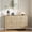 Natural, variant on IdealHouse 42.9" Tall Fluted Dresser, 5-Drawer Wooden Chest with Metal Handles, Modern Wave Design for Bedroom/Living Room/Entryway, Black