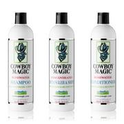 Cowboy Magic Shampoo & Conditioner (16 oz Each) + Detangler & Shine (16 oz) – Infused with Silk Panthenol & Honey for Silky, Manageable Hair
