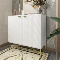 Boyel Living Sideboard Buffet Cabinet with Doors & Shelves, Modern Accent Cabinet Kitchen Storage Cabinet, White Storage Credenza for Entryway Living Room