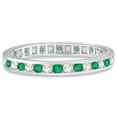 thumbnail image 2 of Emerald and Diamond Channel Set Eternity Band Ring (1.04ct), 2 of 3