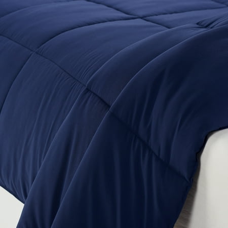 Full/Queen 3pc Simply Clean Comforter Set Navy - Serta