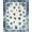 Blue Ivory, Pattern 15, variant on ODIKA 8'x10' Washable Area Rug Durable, Non-Slip Print Scattered Footprint Patterned Tossed Bone Motif Border for Living Room, Under Sectional, Family