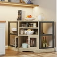 thumbnail image 6 of Dextrus Farmhouse Corner TV Stand for TVs up to 55 inch with Power Outlet, Wood Entertainment Center, TV Media Console with Storage, White Oak, 6 of 8