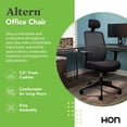 thumbnail image 4 of HON Altern Ergonomic Office Chair with Headrest, Arms, Wheels, Foam Cushion Seat, Mid Back Home Office Desk Chair Comfy, Gaming Chair, Height Adjustable Arms, Synchro-Tilt, Seat-Slide, Black, 4 of 7