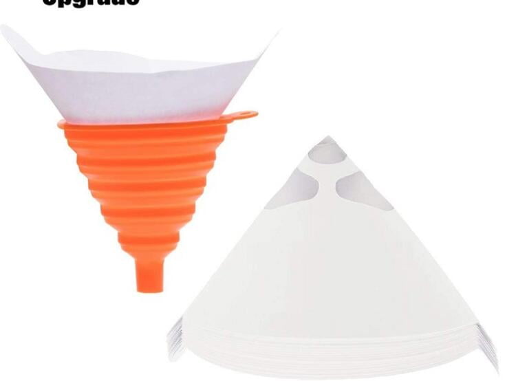 Automotive Funnel Set 50pcs Paper Funnel With 1 Silicone Funnel