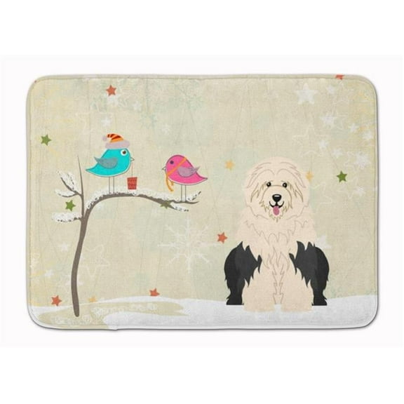 Christmas Presents Old English Sheepdog Machine Washable Memory Foam Mat