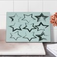 thumbnail image 2 of Grunge Cutting Board, Grunge Star Brush Strokes with Different Borders and Angles Artisan Design Print, Decorative Tempered Glass Cutting and Serving Board, Small Size, Charcoal Grey, by Ambesonne, 2 of 5
