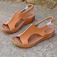 thumbnail image 6 of PiGOGI Summer Womens Shoes Comfortable Lightweight Sandals for Women Beach Walking Casual Slip-On Breathable Fashion Footwear Brown, 6 of 6