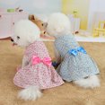 thumbnail image 4 of Chien de Compagnie Robe Florale Noeud Respirant Design Pull Princesse Robe Costumes pour les Vacances de Fête de Mariage, 4 of 8