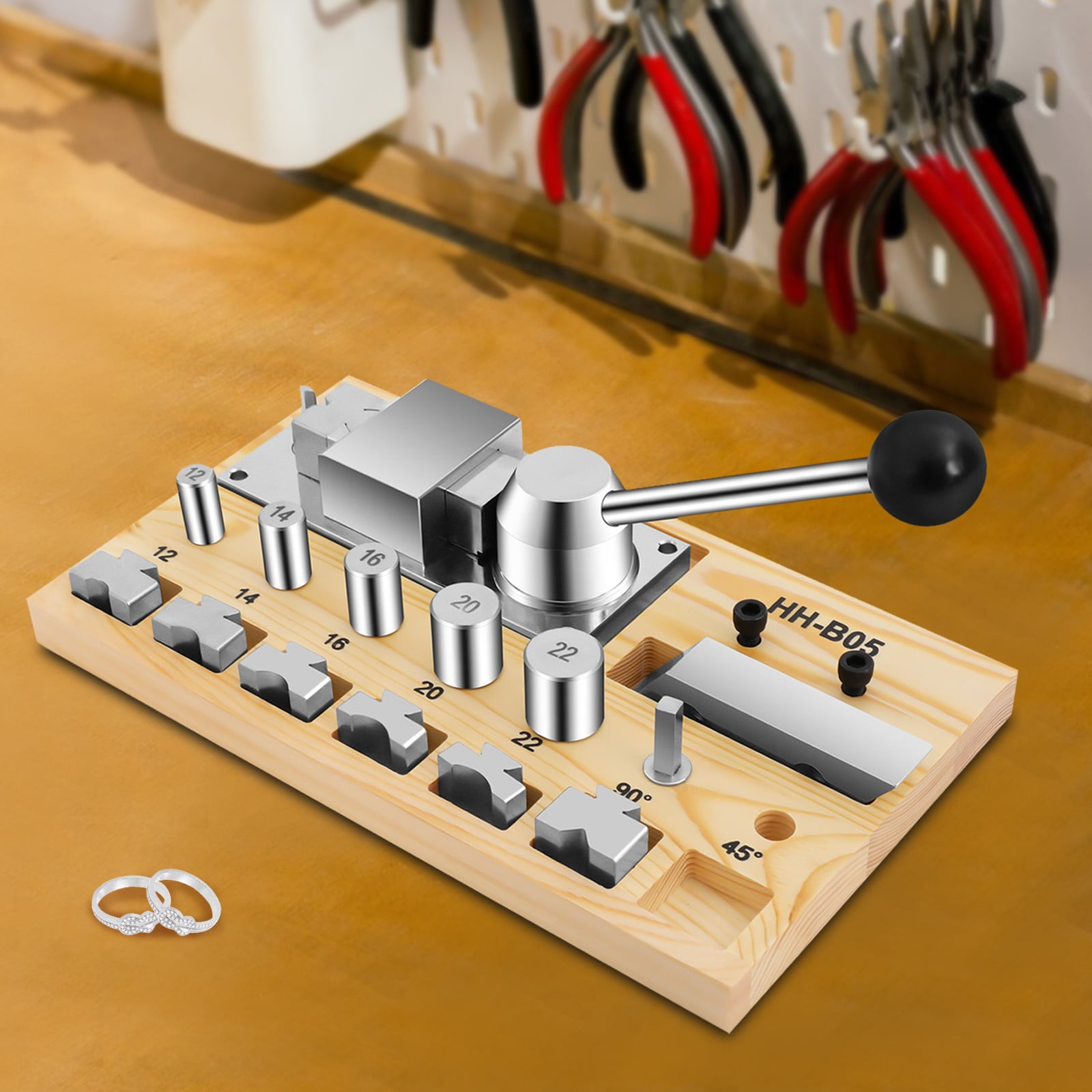 9.9*5.9*0.9 Tabletop Jewelry Making Tool Pro Ring Bending Machine Earing Bender Ring Making Kit 2.8Kg