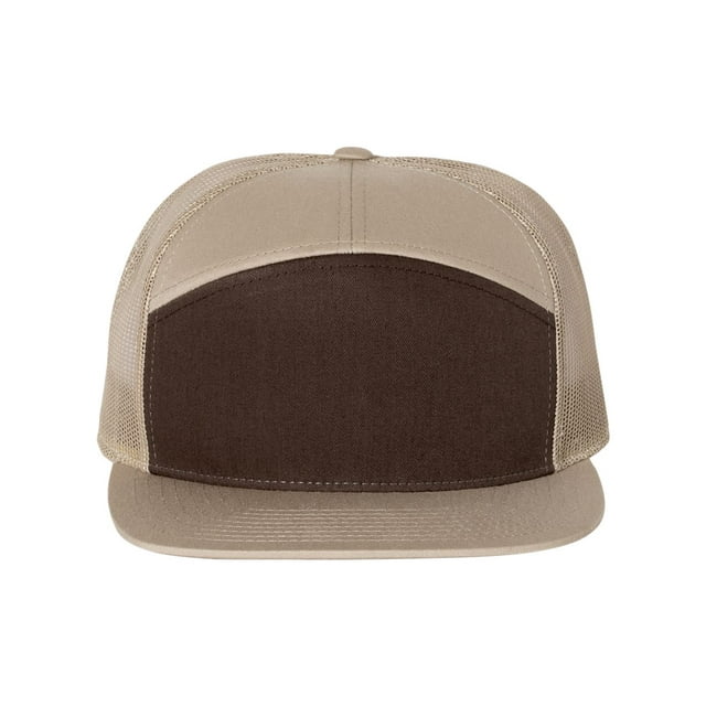 Richardson Seven-Panel Trucker Cap, One Size, BrownKhaki