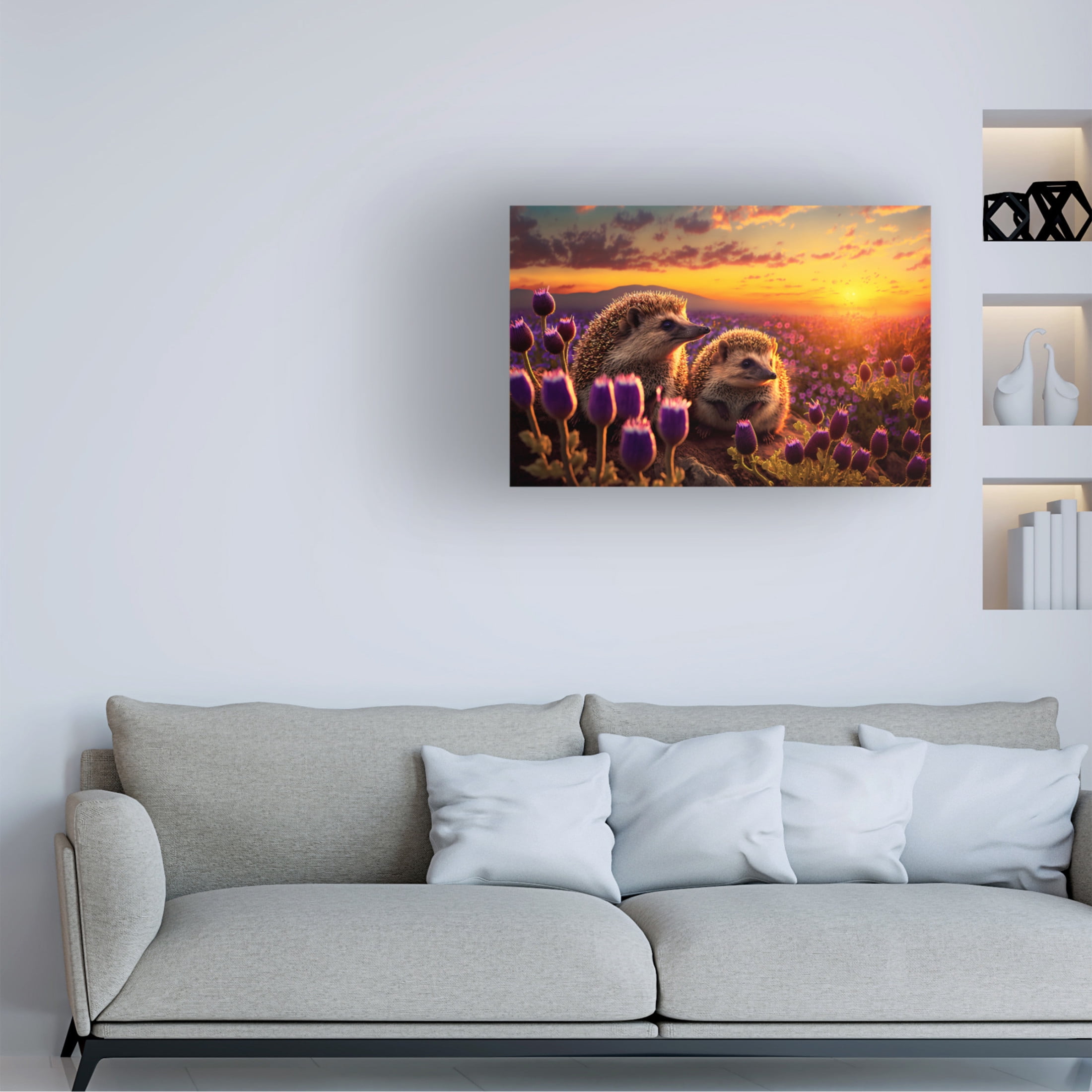 Canvas Wall Art - Ray Heere 'Woodland Animals 39' Wall Art for Living Room, Bedroom, or Office Décor by Trademark Fine Art - 47 x 30 Inches