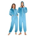 thumbnail image 3 of IAUYY Unisex Adult Onesie Pajamas Ultra-Soft Crystal-Soft Fabric, Halloween Adult Onesie Pajamas Adults,With a Zipper Plus Size Onesie Pajamas, Blue Tile Layout Photography, 3 of 7