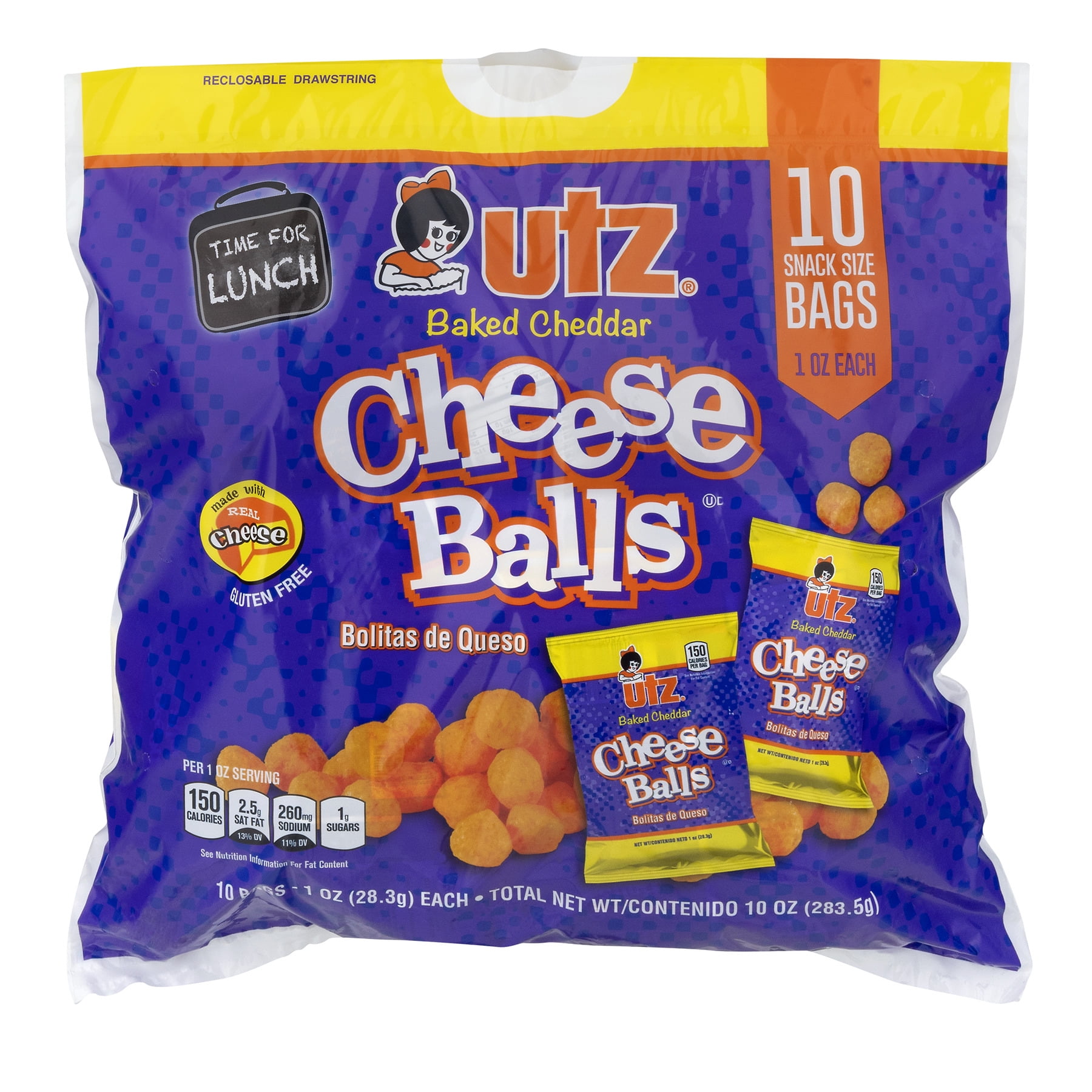 Utz Cheese Balls, Cheddar 1 oz. 10 count sack BrickSeek