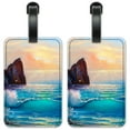 thumbnail image 1 of Cliffside Sunrise - Luggage ID Tags / Suitcase Identification Cards - Set of 2, 1 of 5