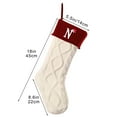 thumbnail image 3 of Christmas Stocking with Letter, 18 Inches Large Knit Embroidered Letter White Christmas Stocking with Red Cuff, Monogram Christmas Stocking for Family Holiday and Xmas Tree Fireplace, Letter N, 3 of 5