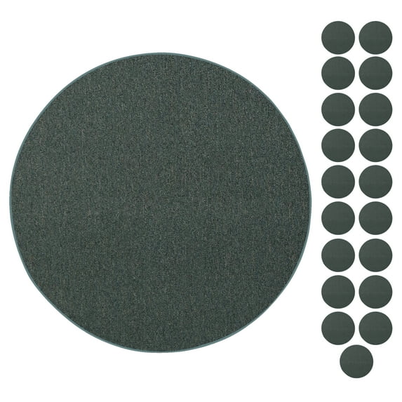 Furnish My Place Modern Indoor/Outdoor Commercial Solid Teal Rug, Modern Area Rug, Baby Nursery Mat, Pet-Friendly Carpet for Living Room, Playroom, Made in USA, 2' Round - Set of 20