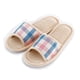 thumbnail image 4 of Pantuflas de lino a cuadros, pantuflas de algodón, antideslizantes, para parejas, para interiores, de madera, geniales para hombres y mujeres, 4 of 4