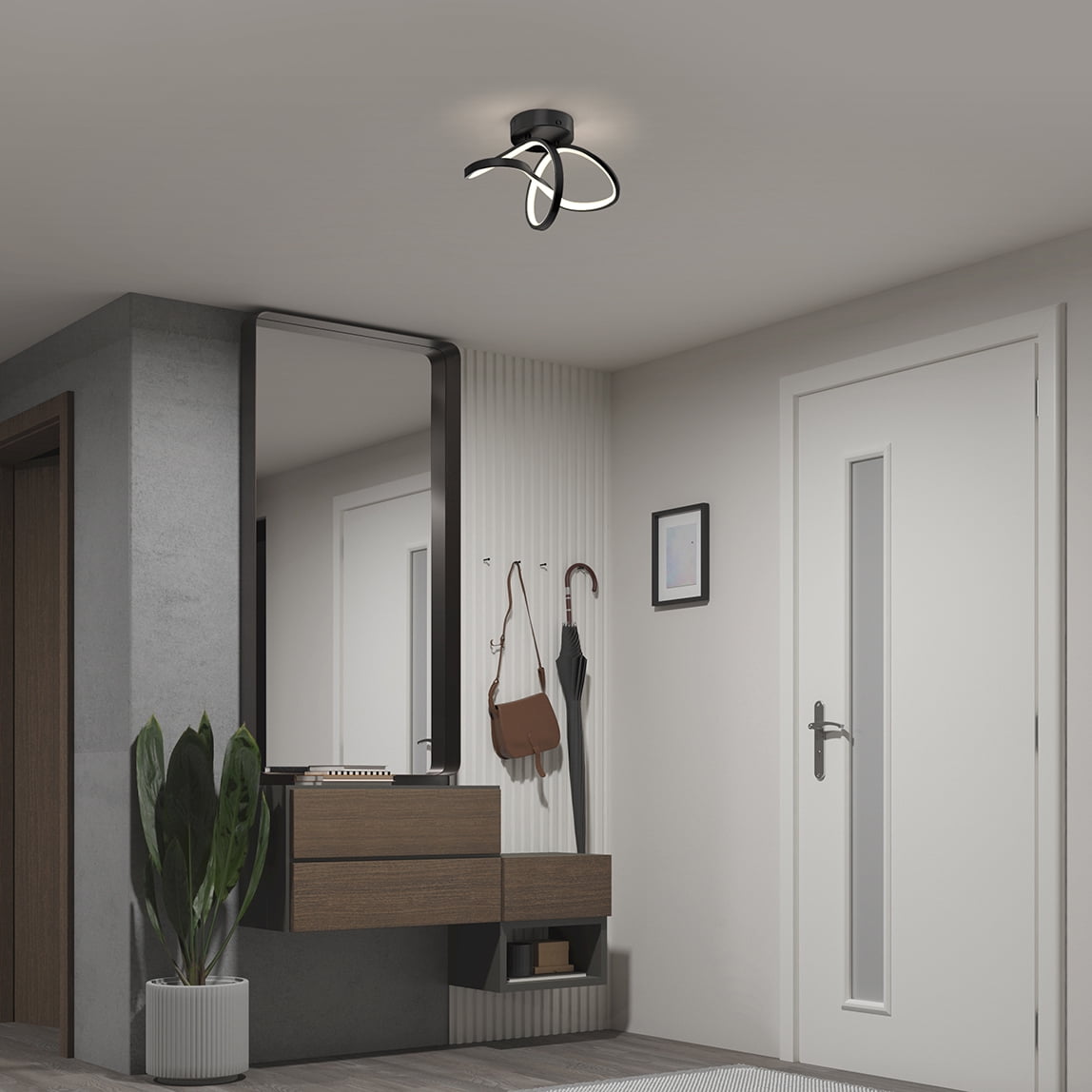 Artika Loop Flush Mount Light 3 CCT Black