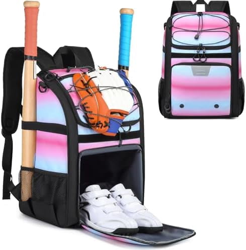 Voylla Youth Baseball Bag, Softball Bag for Girls & Boys, Kids Baseball Backpack with Shoes Compartment, 2026 Upgrade Design, Pro-Grade Storage
