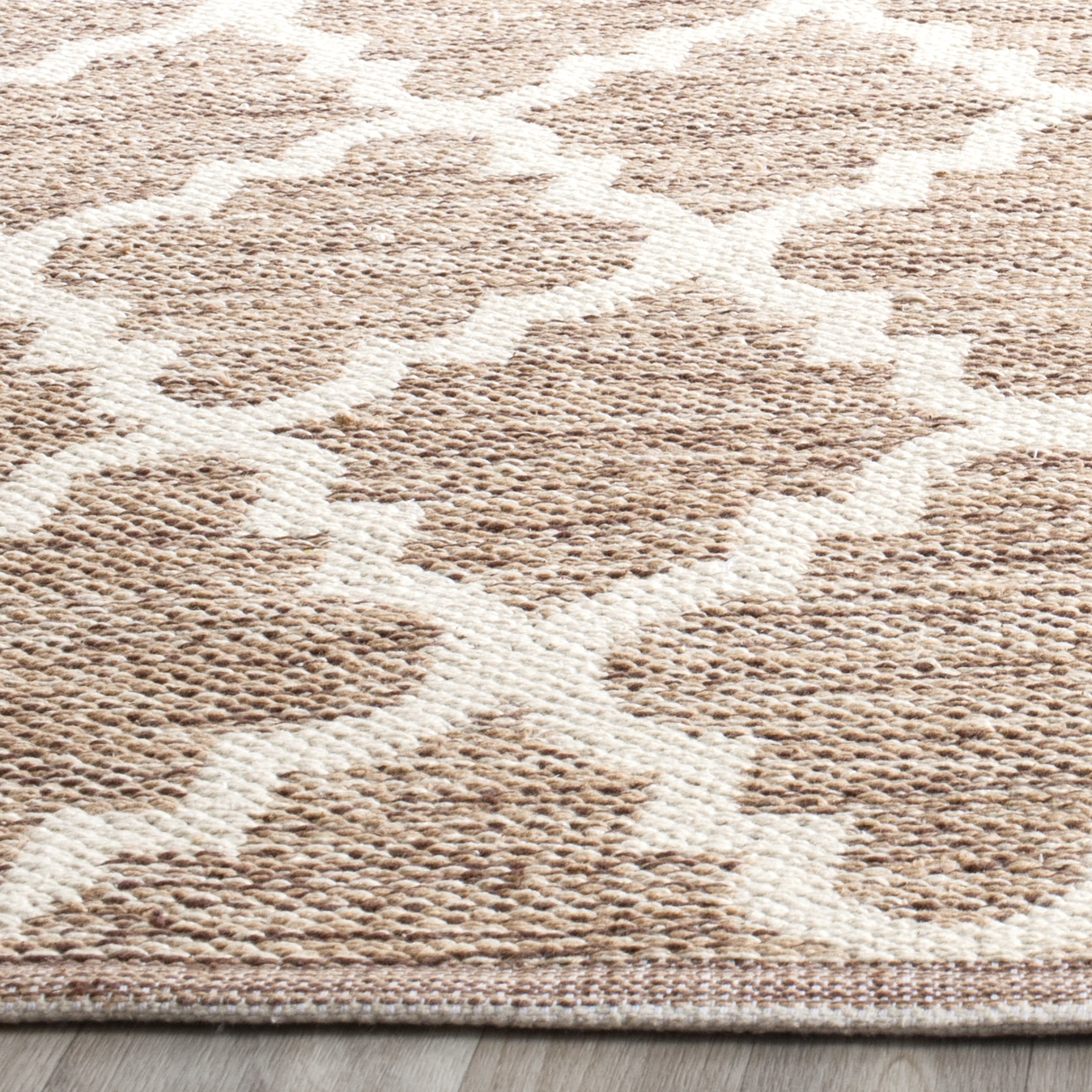 SAFAVIEH Montauk Crispian Geometric Quatrefoils Cotton Area Rug, Beige/Ivory, 11' x 15'