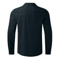 thumbnail image 5 of Men's Long Sleeve Dress Shirts Loose Casual Button Down Shirts Solid Formal Shirt, 5 of 5