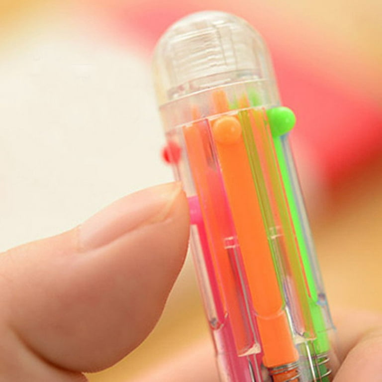 Multi Color Clear 6-in-1 Ball Point Pen Color Coding Pen for
