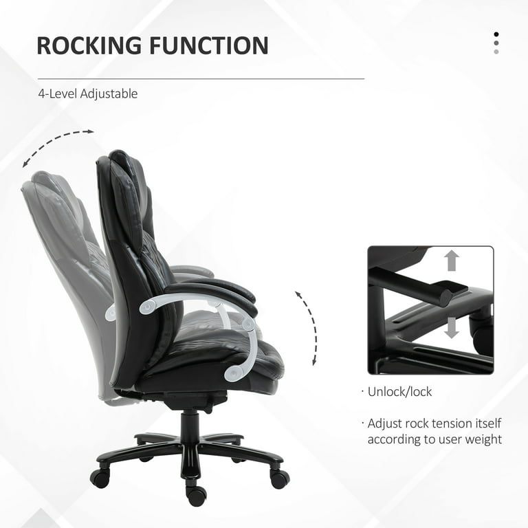 Giantex 500lbs Big and Tall Office Chair, Wide Seat Large Leather Executive Chair w/Heavy Duty Metal Base, Height Adjustable Swivel Computer Task Desk