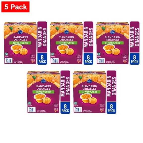 Kroger Mandarin Orange Cups in 100% Juice 8 ct / 4 oz - 5 Pack