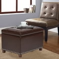 thumbnail image 4 of Joveco Rectangular PU Leather Storage Bench Ottoman Footstool for Living Room Bedroom, Brown, 4 of 8