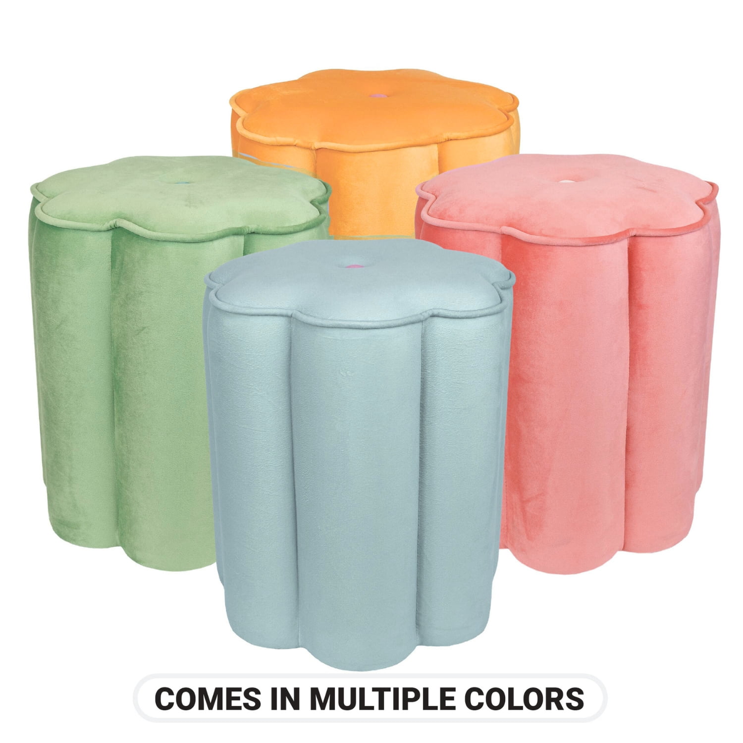 Mainstays Kids Flower Petal Ottoman, Blue