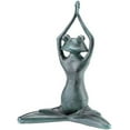 thumbnail image 3 of Stretching Yoga Frog Verdigris Green Metal Garden Sculpture, 3 of 4