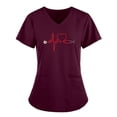 thumbnail image 1 of T-shirts à Manches Courtes et à Col en V pour Femmes Travaillant en Uniforme, 1 of 2