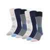 George Men's Color Block Stripe Crew Socks, 6 Pairs