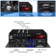 thumbnail image 3 of Amplificador Estéreo HiFi AK-380 de 800W (400W+400W) con Bluetooth 5.0, USB, SD y Radio FM - Receptor de Audio de 2 Canales con Pantalla LCD y Fuente de 12V para Coche, Hogar y Fiestas, 3 of 6