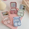 thumbnail image 2 of Candy Color Contact Lenses Box Solid Color Portable Contact Lens Case with Tweezer Suction Stick Set for Travel Kit Holder green, 2 of 6