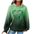 thumbnail image 2 of xixinqiwan Women's St. Patrick's Day Hooded Sweatshirts,Women's Four-Leaf Clover Pullover Sweatshirt Hoodie For Paddys Day Black M, 2 of 6