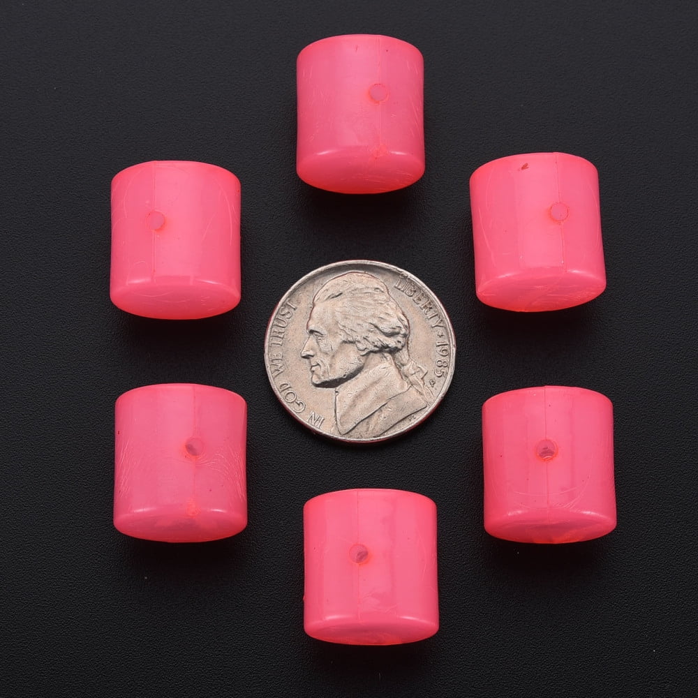 Imitation Jelly Acrylic Beads Column Hot Pink 14.5x14.5mm Hole: 1.8mm about 200pcs/500g